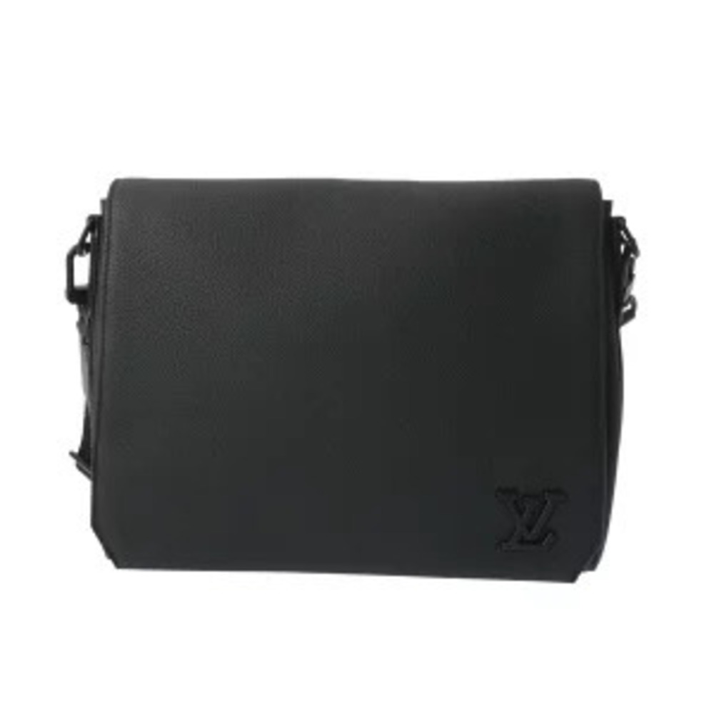 Louis Vuitton Takeoff Messenger Noir Black Grain Leather Shoulder Bag